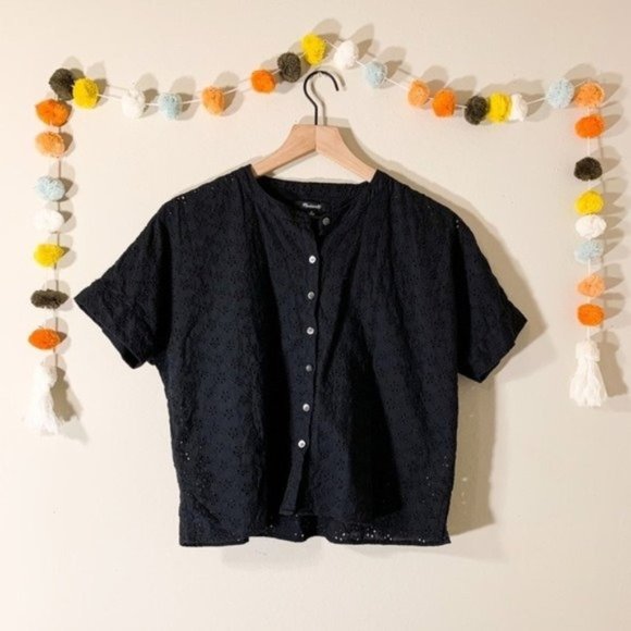 Madewell Tops - Madewell Eyelet Boxy Button Down Shirt Size s